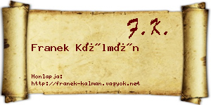 Franek Kálmán névjegykártya