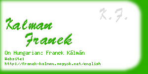 kalman franek business card