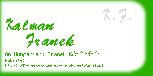 kalman franek business card